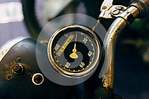 Retro motorcycle speedometer