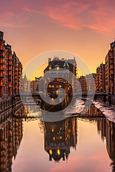 The old Speicherstadt in Hamburg