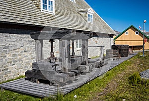 Old sperm whale oil presses, Nuuk, Greenland