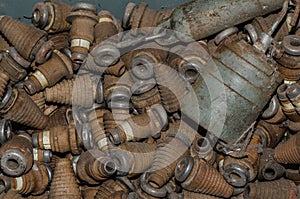 Old spindles in factory