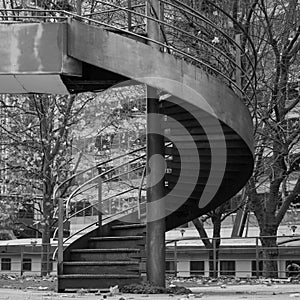 Old spiral staircase in Canary Wharf