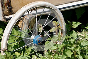 Old Spoked wheel photo