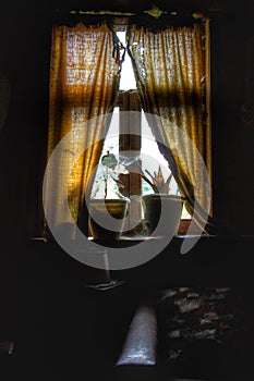 Old spooky curtains in an spooky abandoned building!