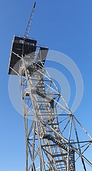 Old sports parachuting tower, in Ploiesti, Romania