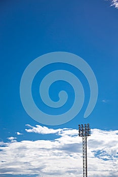 Old spot light pole of the sport field