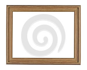 Old square wooden frame for painting or picture isolated on a white background