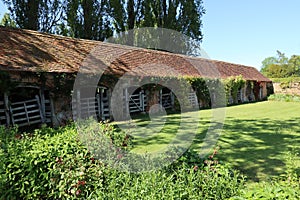 The old stable block in the grounds of an English country house