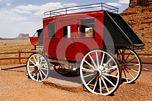 Old stage coach at Monument Valley, Utah, USA