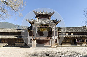 The old stage theatre in Sideng square  Shaxi  Yunnan  China