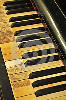 Old & stained piano keys