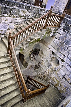 Old staircase inside spanish fortress in Havana, Cuba