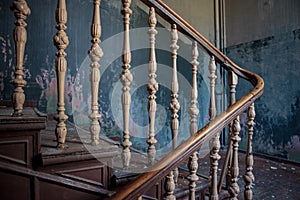 Old stairs in abandoned building