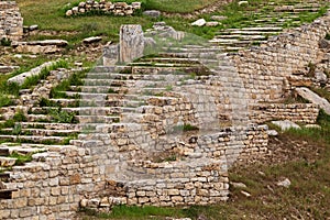 Old stairs in ancient city, Hierapolis near Pamukkale, Turkey