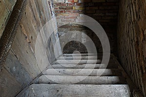 Old stairs leading a way down into the cellar