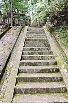 Old stairs in Okunoin cemetery