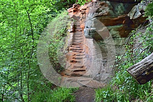 Viejo escalera en arenisca de Oeste Escocia 