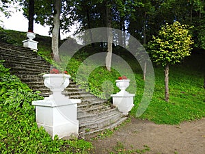 Old stairs in Sveksna town park, Lithuania