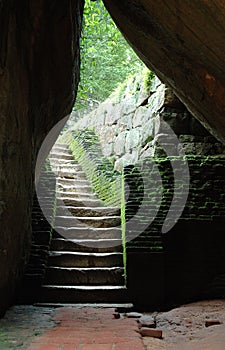 Old stairs to cave