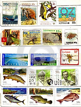 Old stamps from oceania