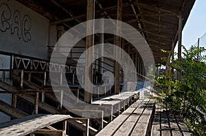 Old stand of a demolished football stadium