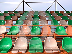 Old stands at the sports stadium.