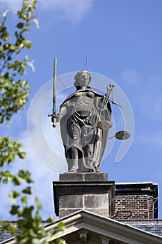 Old statue of Lady Justice