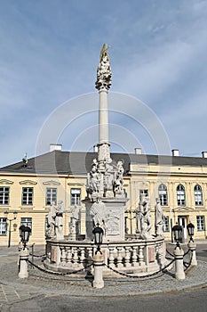 Old statue in Leobendorf city Austria photo