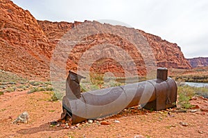 Old Steam Boiler Abandoned in the Desert