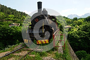 Old steam engine in Bosnia