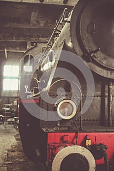 Old steam engine locomotive in Belgium