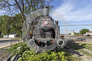 Old steam-engine locomotive in Pusztaszabolcs, Hungary