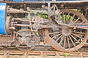 Old steam engine wheels