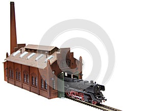 Old steam loco plastic model photo