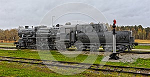 Old steam locomotive.