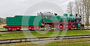 Old steam locomotive.