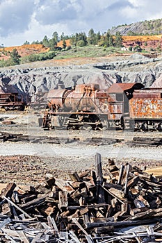 Old steam locomotive abandoned in Rio Tinto mine