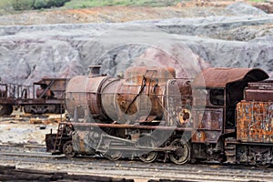 Old steam locomotive abandoned in Rio Tinto mine