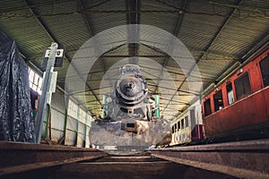 Old Steam Locomotive Front View