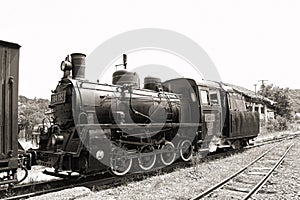 Old steam locomotive photo