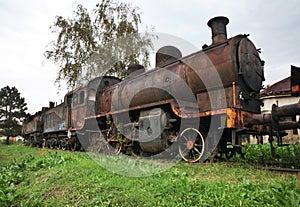 Old steam locomotive in Nis. Serbia photo