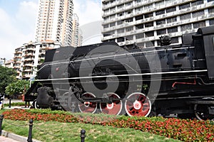 Old steam locomotive,nostalgic, full of age