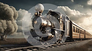 old steam locomotive A soul train that wanders through the dreams on a surreal and whimsical railway.