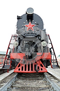 The old steam locomotive. Such steam locomotives were used in the first half of the 20th century, in the Soviet Union