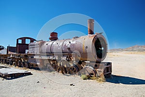 Old Steam Locomotive in Train Cemetery, Uyuni - Bolivia