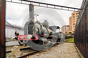 Old steam locomotive train used by the national network of Spanish railways in Zamora, Spain.