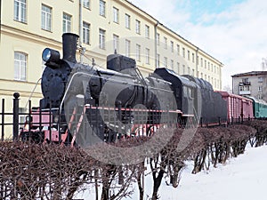 The old steam locomotive. Vintage style train