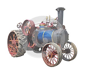 Old Steam Tractor isolated