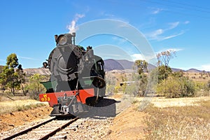 Old steam train locomotive