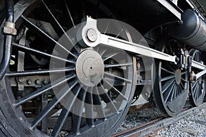Old steam train wheel in Sweden