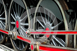 Old steam train wheels